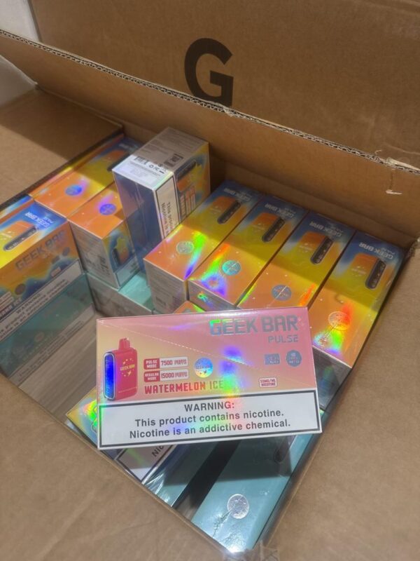 Geek Bar Pulse X 25k Puffs 5-Pack Bundle display boxes