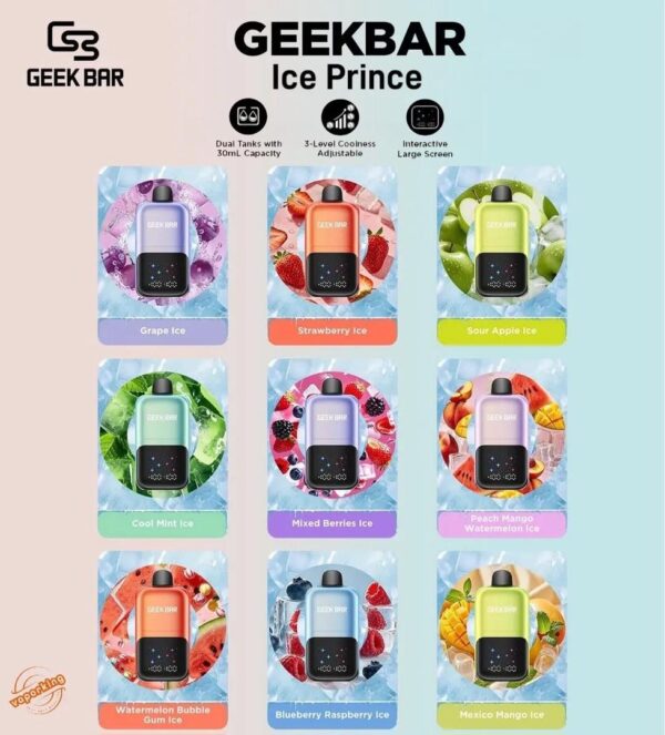 Geek Bar Ice Prince 10 Pack Disposable Vape Bundle